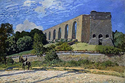 Kunstdruck Aqueduct at Marly Alfred Sisley Aquädukt France Röm. BAU Puente B A3 00421