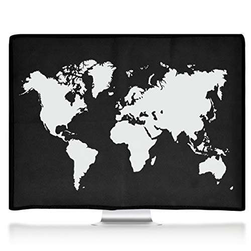 kwmobile Carcasa Compatible con Monitor de 24-26" - Funda Anti Polvo para Pantalla - Protector Mapa del Mundo