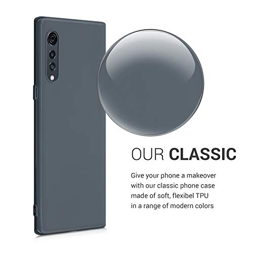 kwmobile Carcasa para LG Velvet - Funda para móvil en TPU Silicona - Protector Trasero en Gris Pizarra