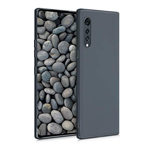 kwmobile Carcasa para LG Velvet - Funda para móvil en TPU Silicona - Protector Trasero en Gris Pizarra