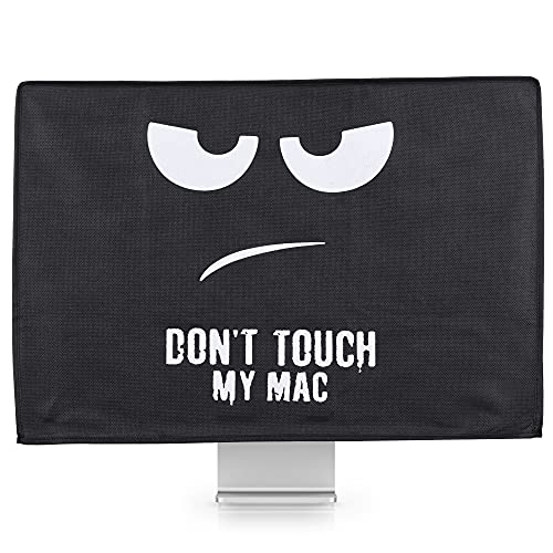 kwmobile Funda Compatible con Apple iMac 24" - Cubierta Antipolvo - Don't Touch my Mac Blanco/Negro