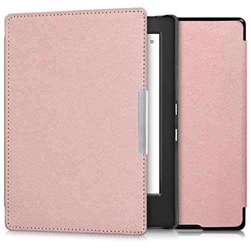 kwmobile Funda Compatible con Kobo Aura H2O Edition 1 - para e-Reader de Cuero sintético - Case en Oro Rosa