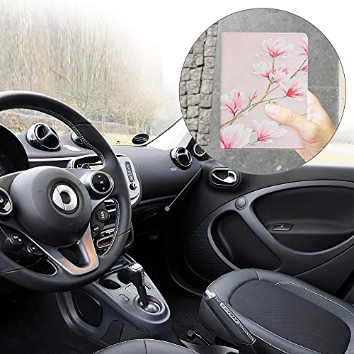 kwmobile Funda para permiso de circulación coche de cuero sintético - 10.5 x 14.8 CM - magnolias rosa claro/blanco/rosa palo