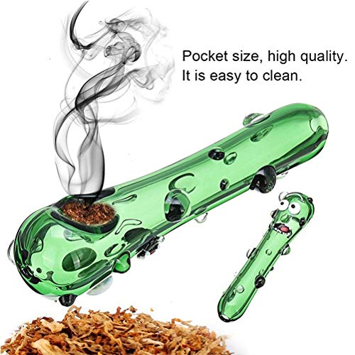 Kylewo Pepino encurtido Hecho a Mano Rick Glass Pipe Tobacco Pipe Funny Smoke Smoke Filter Tool