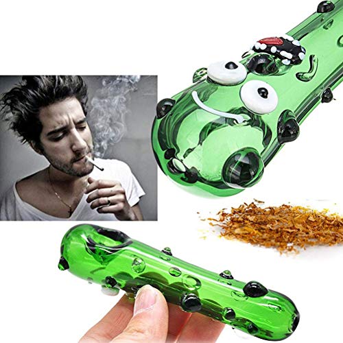 Kylewo Pepino encurtido Hecho a Mano Rick Glass Pipe Tobacco Pipe Funny Smoke Smoke Filter Tool