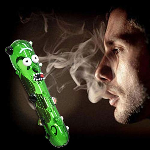 Kylewo Pepino encurtido Hecho a Mano Rick Glass Pipe Tobacco Pipe Funny Smoke Smoke Filter Tool