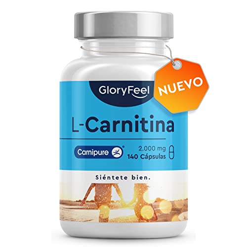 L-Carnitina 2000mg – Premium Carnipure® de Lonza – 140 cápsulas veganas – 2.000 mg de L-carnitina pura al día – Probado en laboratorio, altas dosis, sin aditivos fabricados en Alemania