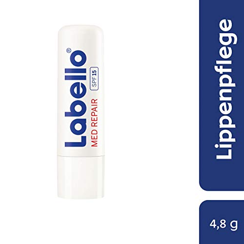 Labello Med Repair 4.8 gr, bálsamo labial con protector solar, SPF 15 y vitamina E