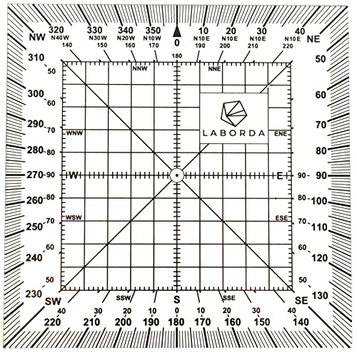 Laborda Transportador de Ángulos Náutico Cuadrado 150 x 150 mm - Fabricado en España