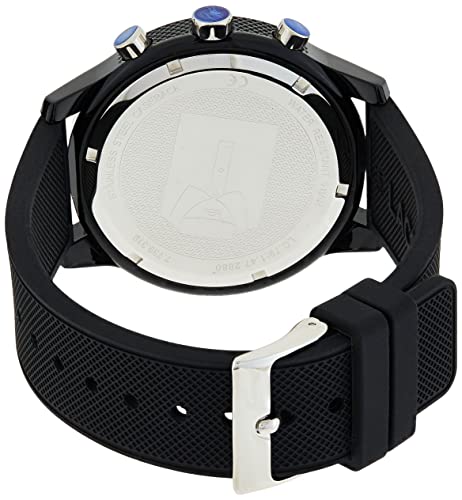 Lacoste Reloj Cronógrafo para Hombre de Cuarzo con Correa en Silicona, Negro, Unique size, 2010972