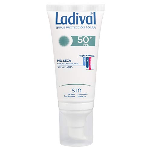 Ladival Protector Solar facial FPS 50 con Hydrasalinol para piel seca con vitaminas antiedad y antioxidantes - 50ml