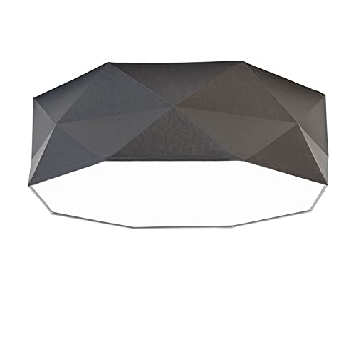 Lámpara de techo gris atemporal, discreta, diámetro de 52 cm, 4 focos, lámpara de salón