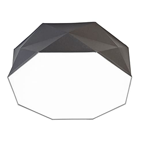 Lámpara de techo gris atemporal, discreta, diámetro de 52 cm, 4 focos, lámpara de salón