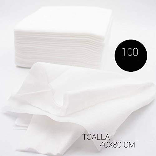 LAnny 100unds Toallas Desechables peluquería/estética 40x80  Toallas secas Grandes en Papel Absorbente (40 * 80 cm)