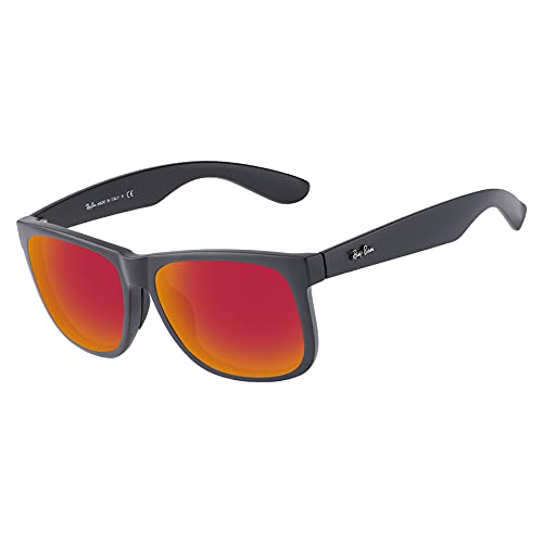 LenzReborn Reemplazo de lente polarizada para RayBan RB4165-54 Justin Sunglass - Más opciones, Rojo Fuego - Espejo polarizado, Talla única