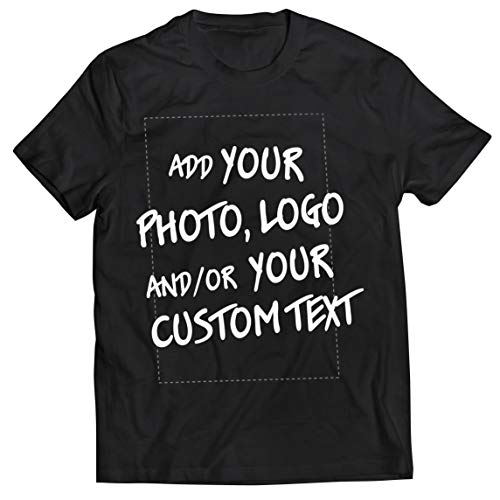 lepni.me Camisetas Hombre Regalo Personalizado, Agregar Logotipo de la Compañía, Diseño Propio o Foto (L Negro Multicolor)