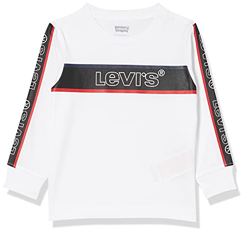 Levi's kids Lvb Long Slv Graphic Te Shirt Camiseta, Blanco, 3 Años para Niños