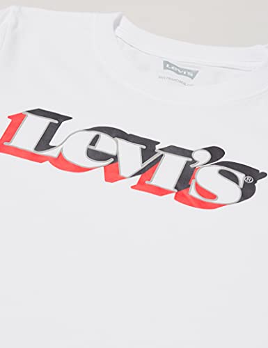 Levi's kids Lvb Short Slv Graphic Te Shirt Camiseta, Blanco, 16 años para Niños