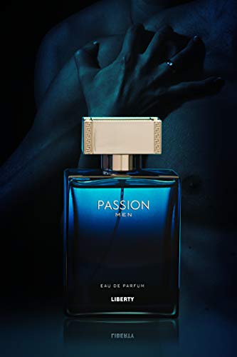 Liberty LUXURY Passion Perfume (100 ml / 3,4 oz) para hombre, aromático acuoso, madera, ámbar, notas Tonska, olor de larga duración, Eau de Parfum (EDP) - (Passion)