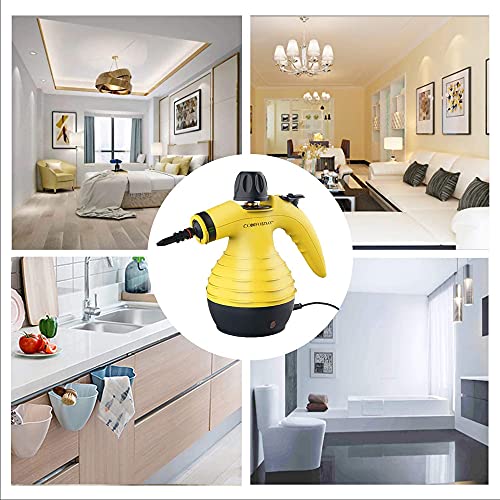 Limpiador de Vapor a Presión Multiusos Portátil de Mano con 12 Accesorios para Eliminar Manchas de Pisos, Alfombras, Cortinas, Asientos de Automóvil, Cocina, Ventanas, Baño