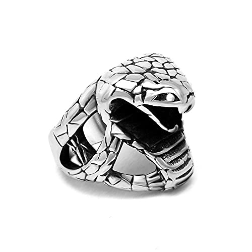 LINYIN Anillo de Acero de Titanio de Serpiente, Bola Azul, Anillo, Adorno de Mano privada, Anillo de Pareja Masculino y Femenino Beauty Wai 7