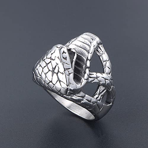 LINYIN Anillo de Acero de Titanio de Serpiente, Bola Azul, Anillo, Adorno de Mano privada, Anillo de Pareja Masculino y Femenino Beauty Wai 7