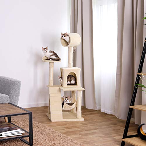 lionto Árbol rascador árbol para escalar árbol rascador para gatos Altura 133 cm Beige