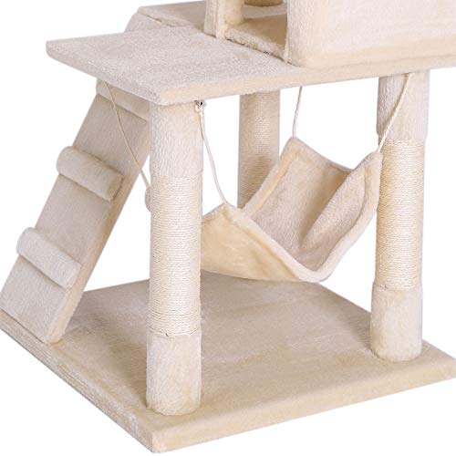 lionto Árbol rascador árbol para escalar árbol rascador para gatos Altura 133 cm Beige