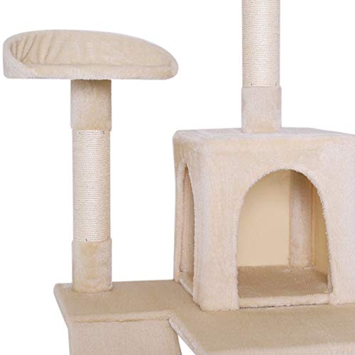 lionto Árbol rascador árbol para escalar árbol rascador para gatos Altura 133 cm Beige