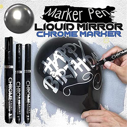 Liquid Mirror Chrome Marker, Silver Art Liquid Mirror Chrome Marker, DIY Mirror Reflective Paint markers, Highlight Pen, Acrylic Paint Marker Pens