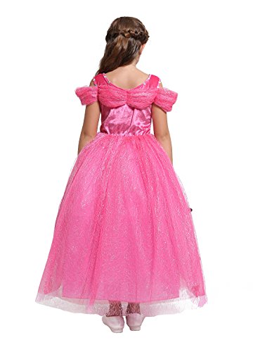 Lito Angels Disfraz de Princesa Aurora para Niña, Vestido de Bella Durmiente, Talla 4 años, Rosa Caliente