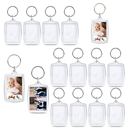 Liwein Marco Llavero Foto,Acrílico Transparente Llaveros de Inserción de Fotos Personalizadas Rectangular Llavero en Blanco para Regalo Bricolaje Hombres Mujeres Imágenes(30 Piezas)