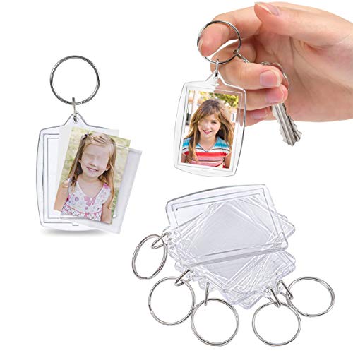 Liwein Marco Llavero Foto,Acrílico Transparente Llaveros de Inserción de Fotos Personalizadas Rectangular Llavero en Blanco para Regalo Bricolaje Hombres Mujeres Imágenes(30 Piezas)