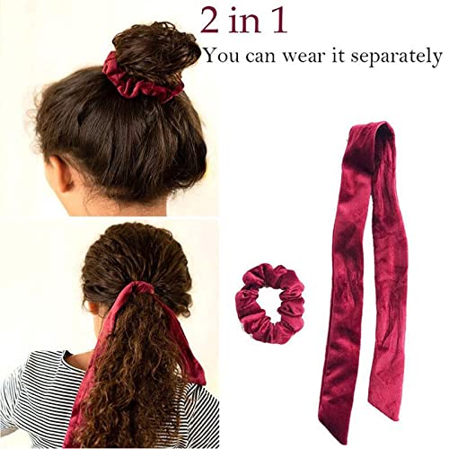 LJHG Verano Pelo Scrunchies Soft Velvet Paño Hairbanda Sólido Elástico Cuerpo Cuerdas de Ponillo Panipolte Soporte para Diademas Bufanda de Pelo-7