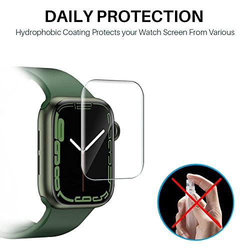 LϟK 8 Pack Protector de Pantalla para Apple Watch Series 7 45MM - HD Flexible Película de TPU Sin Burbujas Sin Bordes Elevados Kit Fácil instalación Anti-Arañazo - iWatch 45mm