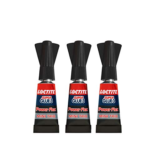 Loctite Super Glue-3 Power Gel Mini Dose, Pegamento fuerte enriquecido con goma, mini dosis de pegamento gel ultrarresistente, secado inmediato, pegamento transparente, paquete de 3 tubos de 1 g