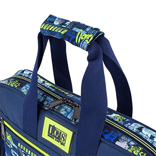 Lois - Cartera Extraescolar Niño con Doble Asa, Ajustable y Triple Compartimento - Mochila Bandolera Escolar Niño Ligera y Resistente - Maletín Escolar Infantil para Colegio y Viaje 1317, Color Marino