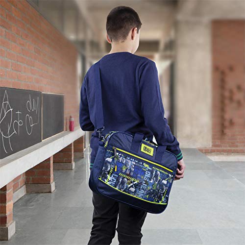 Lois - Cartera Extraescolar Niño con Doble Asa, Ajustable y Triple Compartimento - Mochila Bandolera Escolar Niño Ligera y Resistente - Maletín Escolar Infantil para Colegio y Viaje 1317, Color Marino