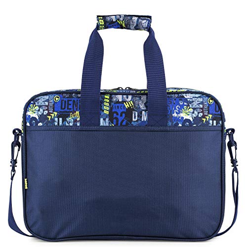 Lois - Cartera Extraescolar Niño con Doble Asa, Ajustable y Triple Compartimento - Mochila Bandolera Escolar Niño Ligera y Resistente - Maletín Escolar Infantil para Colegio y Viaje 1317, Color Marino