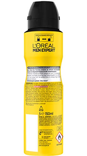 L'Oréal Men Expert Invincible Sport - Desodorante en espray antitranspirante con 72 horas de protección en seco, Pack de 6 x 150 ml (900ml)