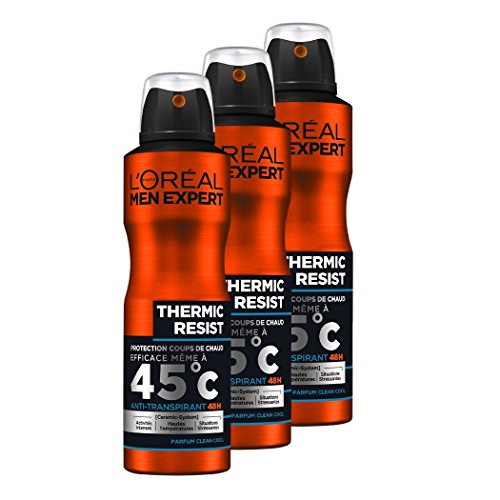 L'Oréal Men Expert Thermic Resist - Desodorante de espray para hombre – Juego de 3 unidades