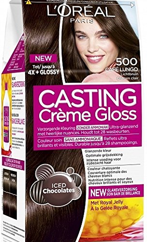 L’Oréal Paris Casting Crème Gloss 500 Café Lungo coloración del cabello Marrón - Coloración del cabello (Marrón, Café Lungo, Bélgica, 73 mm, 83 mm, 170 mm)