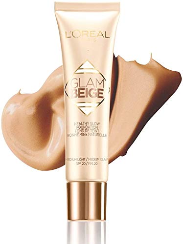 L'Oréal Paris Glam Beige Base de maquillaje Efecto Bonne Mine piel clara a media - Luz media, Juego de 3 (3 x 30ml)