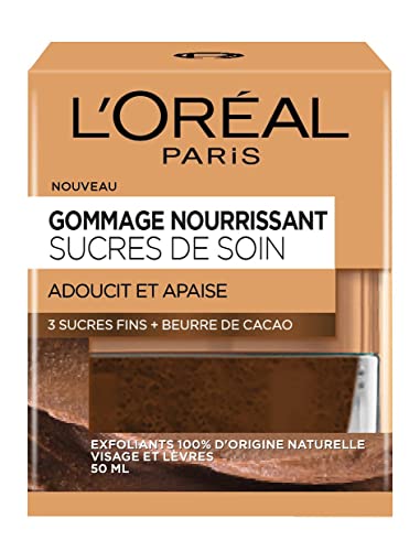 L’Oréal Paris – Gommage Nourrissant Pour Le Visage et Les Lèvres – Sucres de Soin – 50 ml