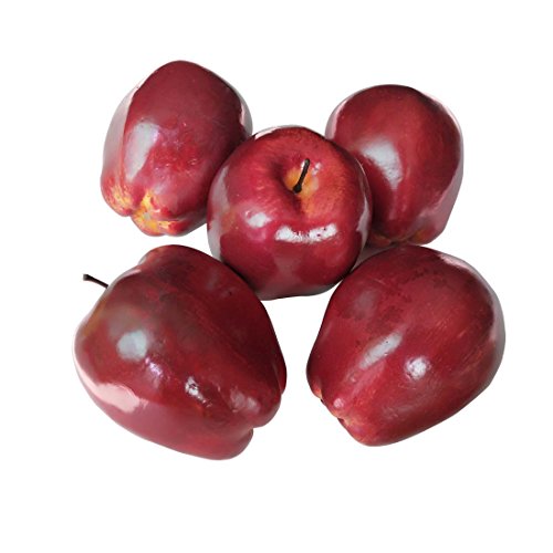 Lorigun Manzanas Artificiales Frutas Falsas Manzanas Deliciosas para La Decoración, Frutas Decorativas, Grandes Manzanas Rojas De Faux 6 Pcs