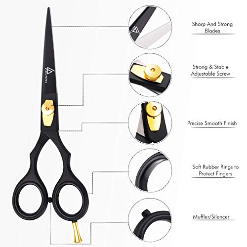 LosPepes Tijeras profesionales de peluquería y barbería de para cortar el pelo, con tornillos ajustables, cuchillas afiladas de acero inoxidable, ideales para barberos, hombres,mujeres y niños