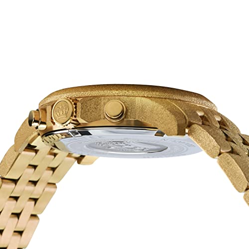 LOUIS XVI Aramis 1056 - Reloj de pulsera para hombre con correa de acero esmerilado y diamantes auténticos, cronógrafo, analógico, de cuarzo, acero inoxidable