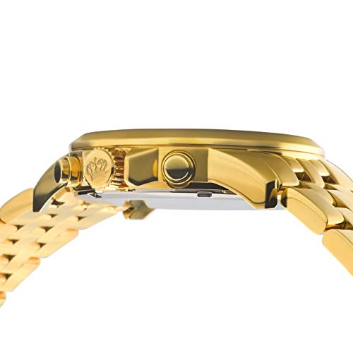 LOUIS XVI Reloj de pulsera para hombre Aramis con correa de acero dorado, cronógrafo, analógico, cuarzo, acero inoxidable, Negro , Pulsera