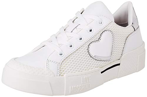 Love Moschino, Scarpe da Donna, Collezione Primavera Estate 2021, Zapatilla. Mujer, Color Blanco, 38 EU