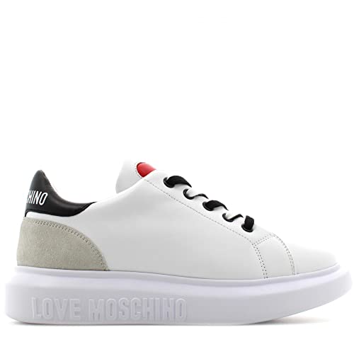 LOVE MOSCHINO Sneaker Platform Cuore Logo Bianco Nero JA15044G1EIA210E 38